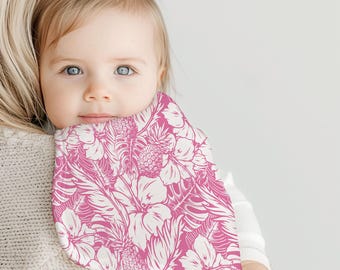 Hibiscus Pineapple Pink Baby Burp Cloth