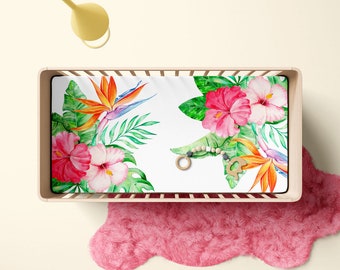 Watercolor Hibiscus Baby Crib Sheet