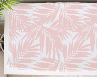 Coconut Palm Leaves Light Coral Baby Changing Pad Cover