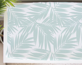 Light Teal Coconut Palm Leaves Baby Changing Pad Cover