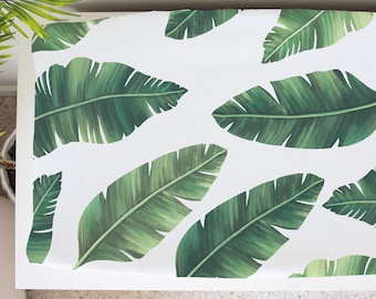 Modern Boho  Banana Leaves Baby Changing Pad Cover