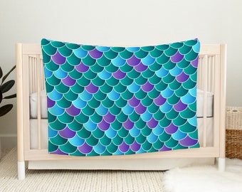 Mermaid Scales Minky Baby Blanket