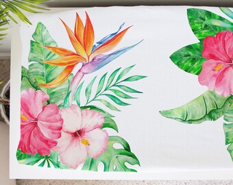 Watercolor Hibiscus Baby Changing Pad Cover