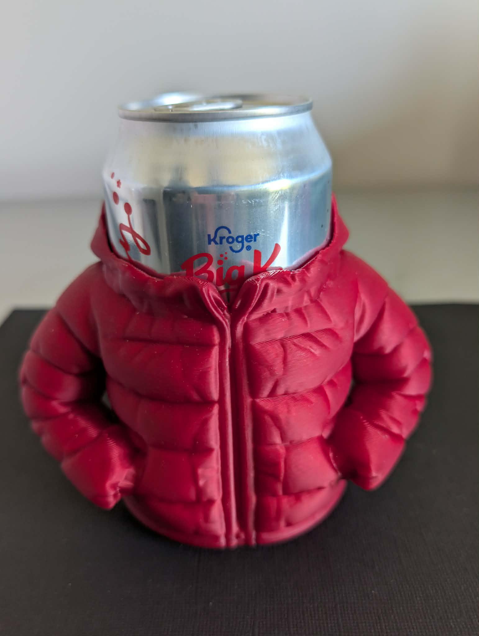 Can Koozie Jacket Holder – Hoodie Puffer Robe Letterman Drink Sleeve - Etsy
