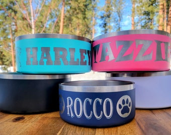 Personalized Laser Engraved Stainless Steel Dog Bowls