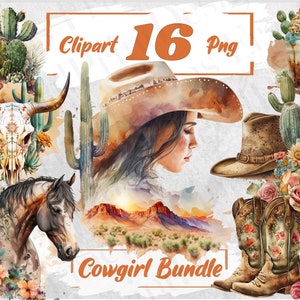 Watercolour Western Cowgirl Clipart Wild Western PNG Bundle Cowgirl Boots PNG Watercolor Country Aesthetic Western Bundle PNG Bundle 32