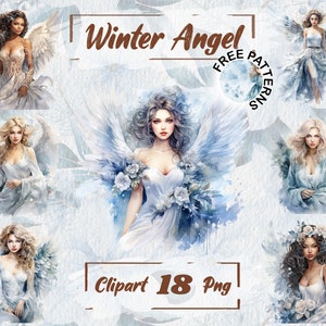 Winter engel clipart, aquarel engel clipart, winter graphics, engel png, Paper Craft, Christmas Junk Journal, scrapbooking 625