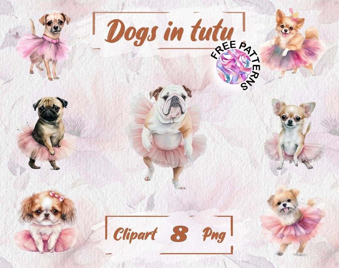 Warercolor Ballet Dogs Dogs in a Tutu Nursery Graphics Nursery Animals ...