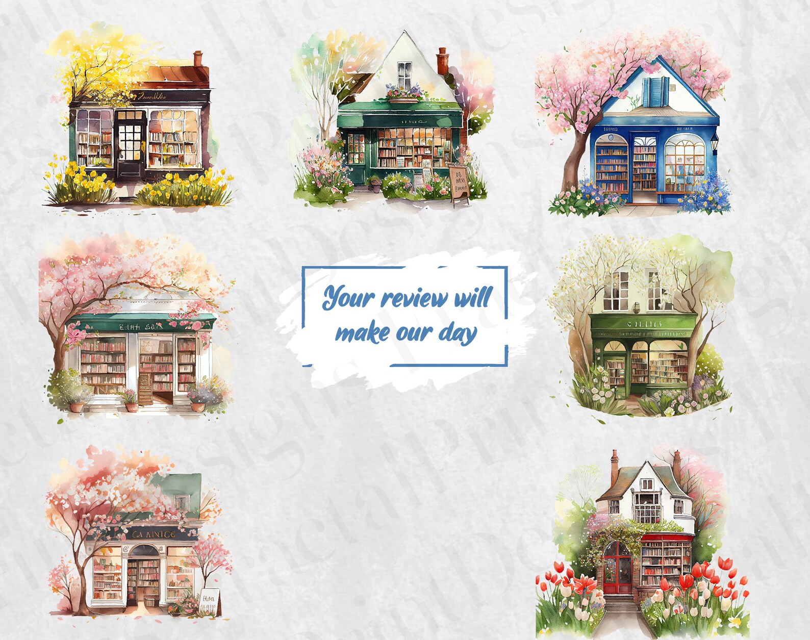 Spring Bookstore Clipart Bookstore Clipart Bundle Book Shop Clipart PNG ...