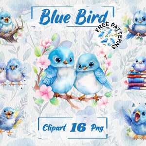 Watercolor Blue Bird Clipart, Cute Bird Clipart Watercolor Bird Png Cute Animals Cartoon Bird Png Baby Shower Clip Art Nursery Graphics 216