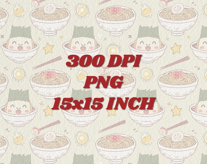 Cute Ramen Pattern Cute Kawaii Ramen Clipart, Cute Ramen PNG Digital Download, Ramen ...