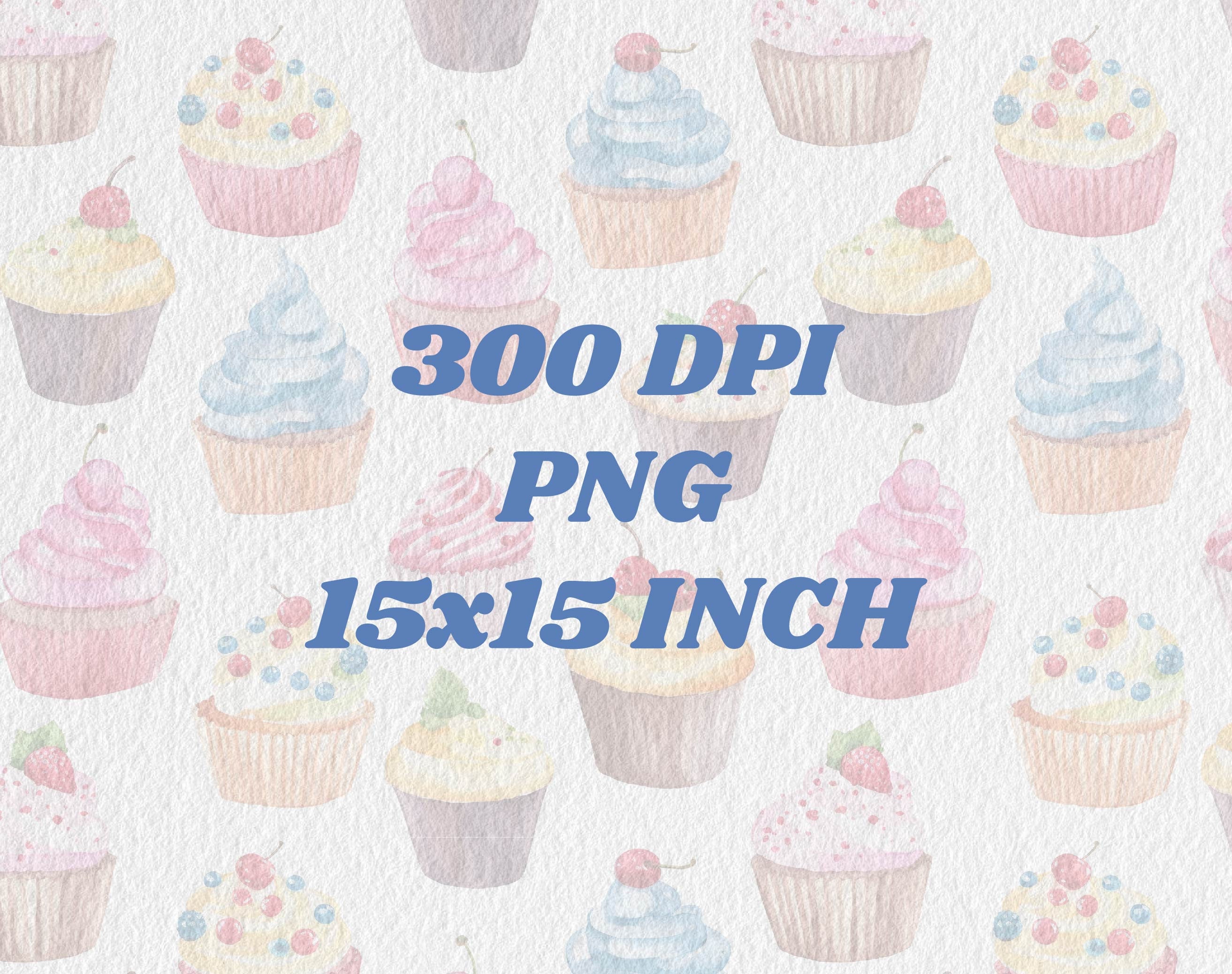Cupcake Clipart Bundle Cupcakes PNG Birthday Clipart Watercolor ...