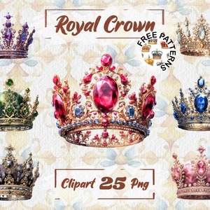 Watercolor Royal Crown Queens&#39;s Crown PNG Watercolor Crown King&#39;s Crown PNG Crown PNG Free Commercial Use, Scrapbooking, Junk journal 296