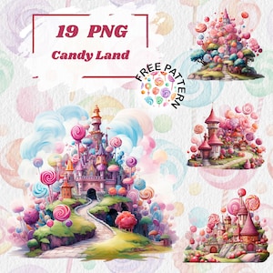 Clipart Candyland, Lody Akwarelowe, Clipart Lizak, Użytek Komercyjny, Impreza Cukierkowa, Holiday Sugarland, Clipart Słodycze, Deser PNG 1123