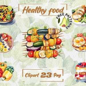 Watercolor Healthy Food Healthy Food PNG Food Clip art Watercolor Food PNG Free Commercial Use Scrapbook, Junk Journal, Healthy Cooking 191