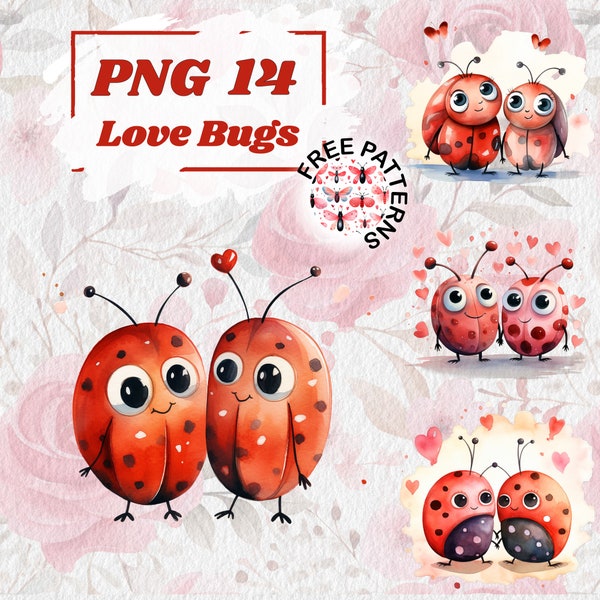 Valentinstag ClipArt, Valentine Love Bugs, Insekt Clipart, Lovebug Clip Art, Kommerzielle Nutzung PNG, Kartenherstellung, Kinderzimmer Wandkunst 860