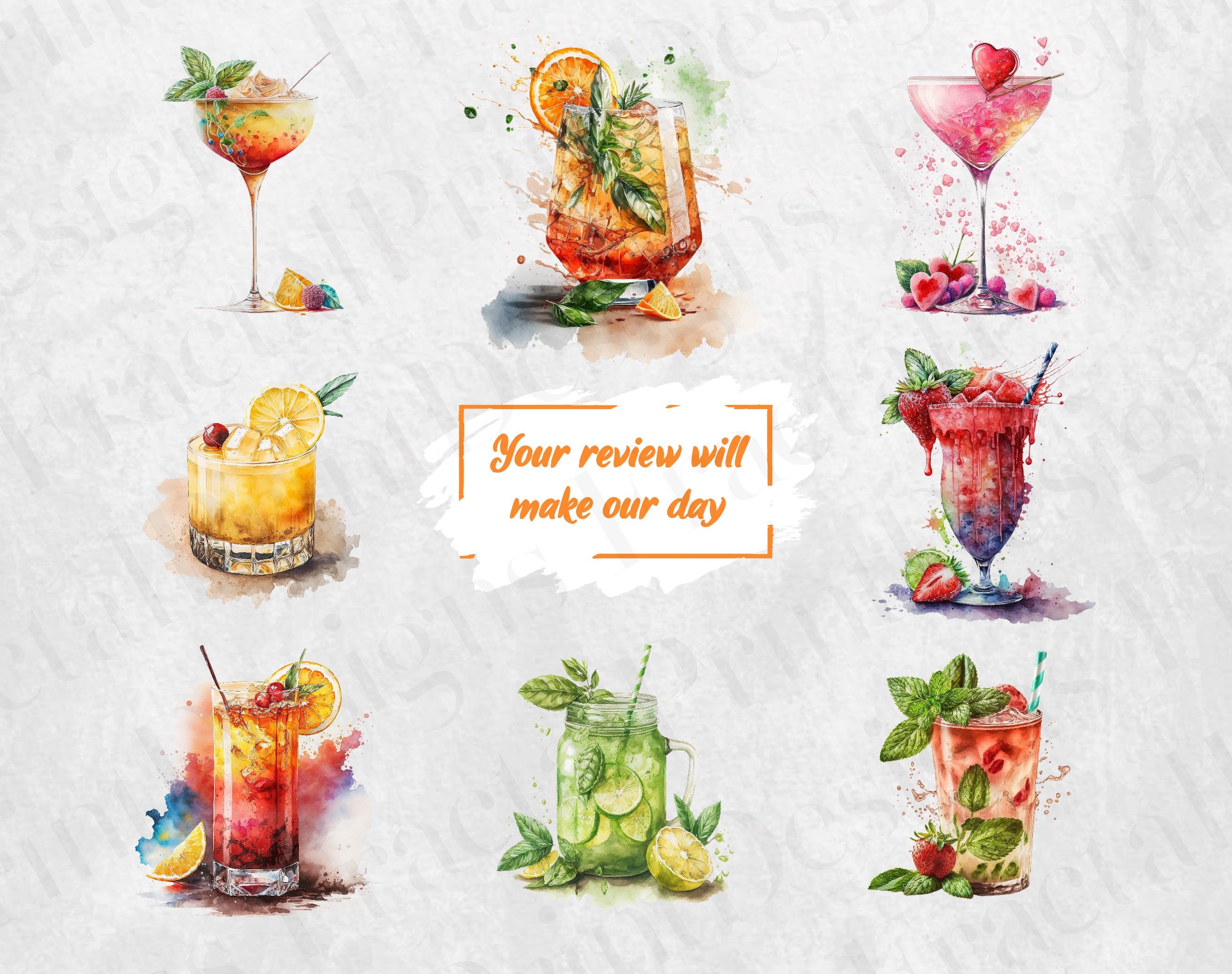 Watercolor Summer Cocktail Watercolor Cocktail PNG Summer Clipart ...