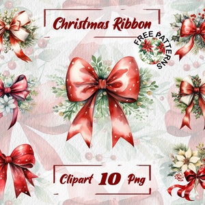 Kerstlint clipart, aquarel kerstlint transparante kerstdecorbundel, gratis commercieel gebruik, scrapbooking, kaart maken 537
