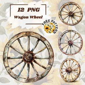 Wagon Wheel Png Sublimation Design, Western Wheel Png, Country Png, Carriage Png, Wooden Wheel Png, Wagon Wheel Decor Png Sownloads 1107