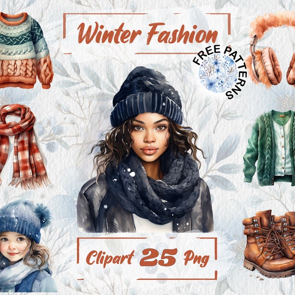 Winter Mode Clipart, Aquarell Pullover PNG, Transparente Winter Outfit Clipart, Gemütliche Kleidung, freie kommerzielle Nutzung, Scrapbooking-538