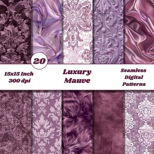 Luxus malvenfarbenes nahtloses Muster - Elegante malvenfarbene Designs, malvenfarbene Kunst, schickes Dekor P113
