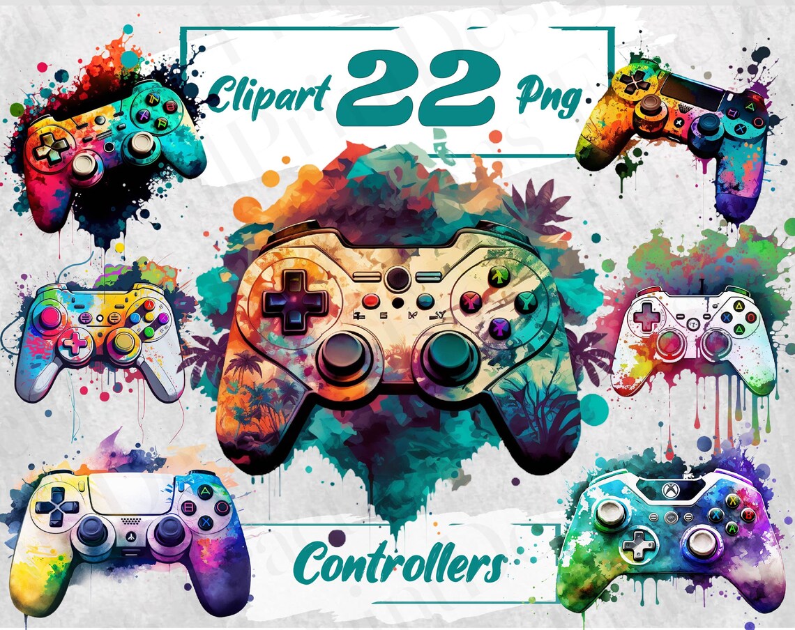 Game Controller Clipart Gamer PNG Bundle Gaming Bundle Game Controller ...