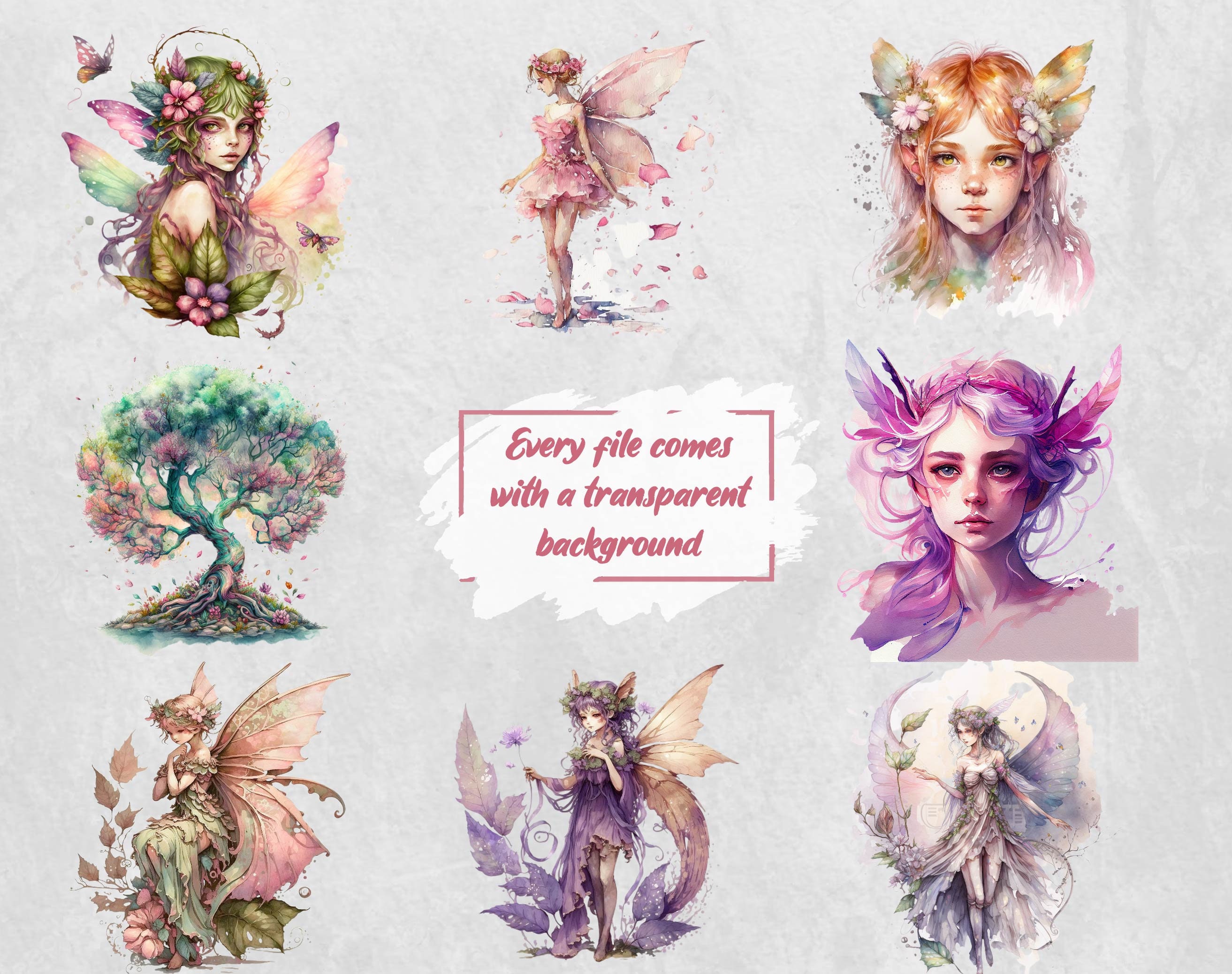 Fairies Clipart Bundle Watercolor Fairies Clipart Fairies PNG Bundle ...