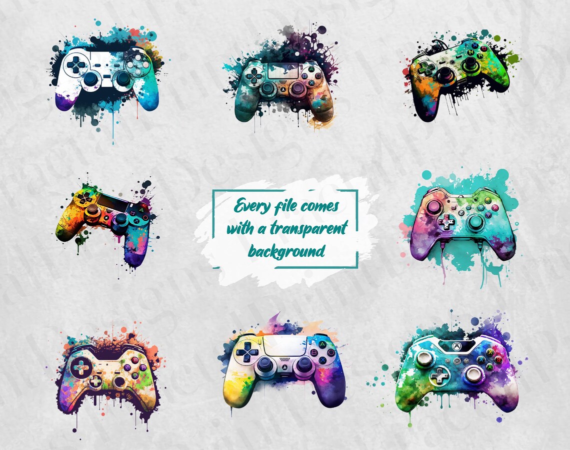 Game Controller Clipart Gamer PNG Bundle Gaming Bundle Game Controller ...