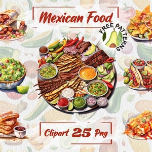 Watercolor Mexican Food Mexican Food Clipart Mexican Restaurant PNG Watercolor Food PNG Free Commercial Use Scrapbooking Junk Journal 185