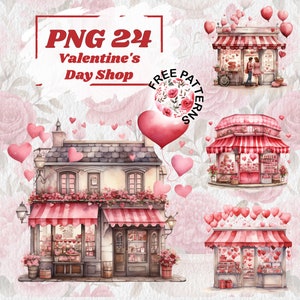 Valentines Day Clipart, Romantic Clipart,Valentines Png,Watercolor Valentine,Storefront Png,Shop Clipart 841