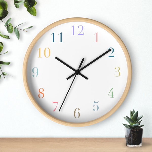 Wall Clock With Numbers Etsy