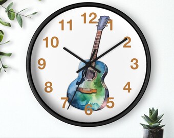 Guitar Clocks, Music Symbols  Decoration Clock, Gift for Musician Music Teacher, Music Room Décoration for Guitar Courses