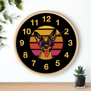 Retro Wall Clock For Dog Lovers, Custom Pet Signs Décor, Colorful Dog Owner Clock House Gift, Dog Themed Wall Clock For Home Decoration