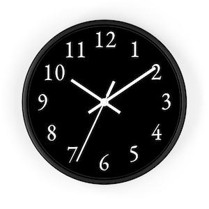 Simple Wall Clock - Back Wall Clock, Clock with Numbers, Solid Color, Wall Clock, Modern Wall Clock, Minimal