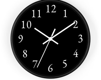 Simple Wall Clock - Back Wall Clock, Clock with Numbers, Solid Color, Wall Clock, Modern Wall Clock, Minimal