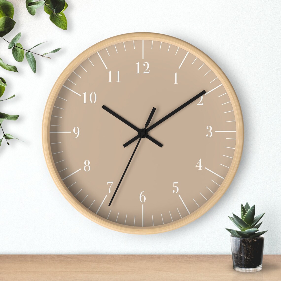 Beige Wall Clock | Sandy Wall Clock | Cream Wall Clock | Scandinavian ...