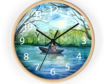 Nature Wall Clock, Farmhouse Clock, Minimalist Decor, Leaves Wall Clock, Minimalist Decor, Kitchen Wall Clock, Scandinavian Decor