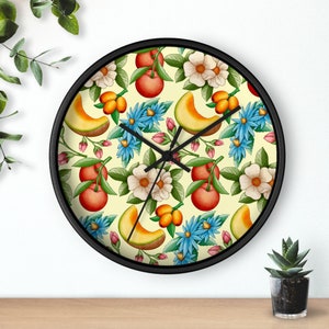 Kitchen Wall Clock, Clocks for Wall, Fruits Wall Clock, Farmhouse Wall Clock, Unique Wall Clock, Modern Wall Clock, Kitchen Clock, Wooden