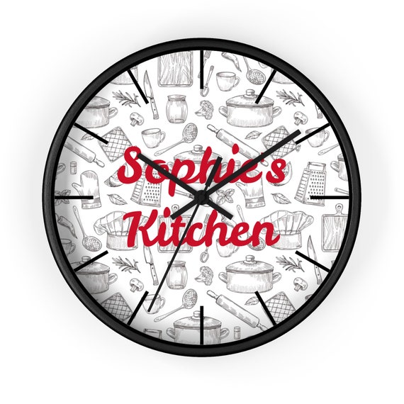 Personalized Kitchen Wall Clock, Kitchen Clock, Kitchen Clock