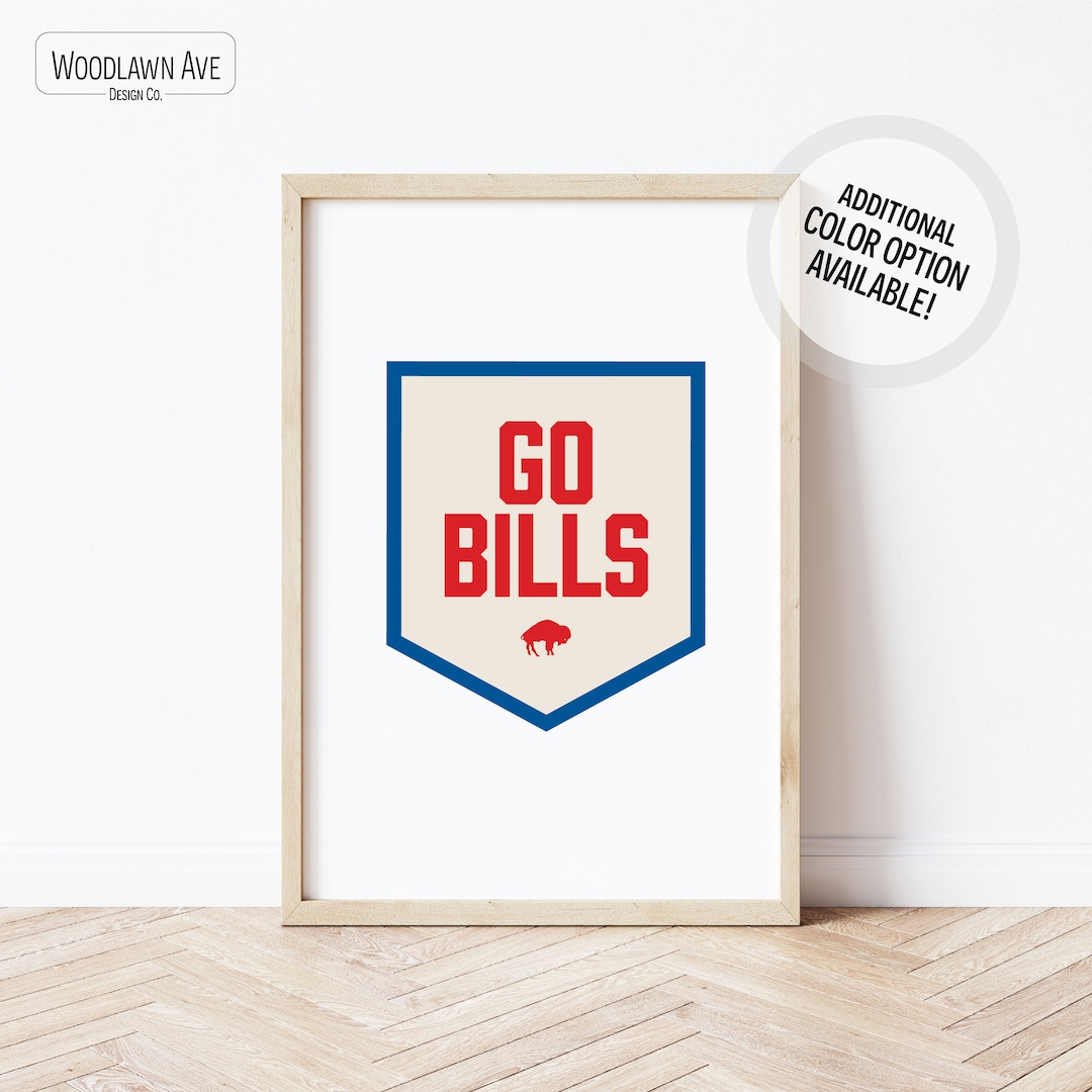 Buffalo Bills Wall Art, Pennant Flag, Go Bills, Buffalo NY Decor, 716