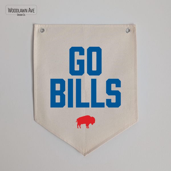 Buffalo Bills Canvas Banner: Go Bills, Pennant