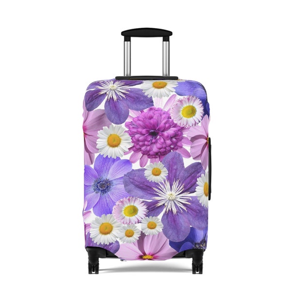 Stylish fashion adorable trendy travel in style colorfull adorable practical durable eyecatching confortable Purple flowers - Luggage Cover
