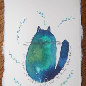 Dì "mi piace" ancora una volta e ti prendo a pugni in faccia. Carino acquerello notecard/dipinto a mano/sciocco/colorato/sarcastico