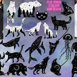 Celestial Animals SVG Bundle: Mystical Shirt Designs (Digital Download)