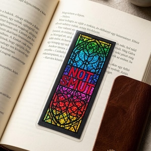 Stained Glass "NOT SMUT" Digital Foil Template | 3-Layer Toner Reactive Design for Bookmarks | Bookish Gift, DIY Foiling, Digital Download