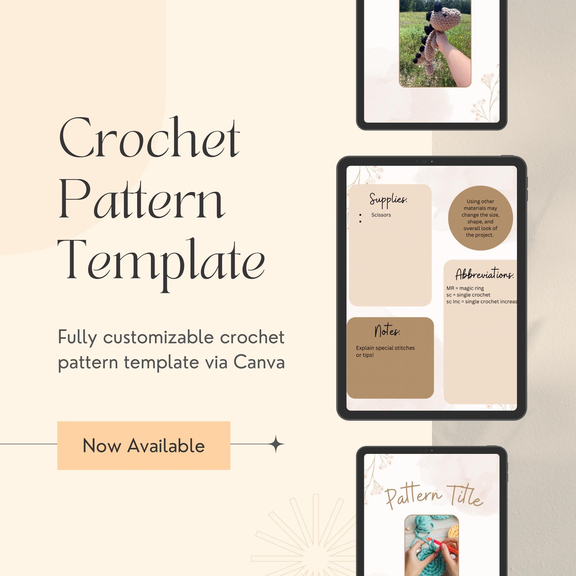 Crochet Pattern TEMPLATE | Edit in Canva | Fully customizable template