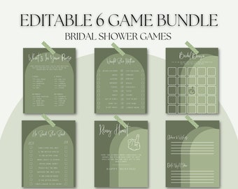 BEWERKBARE DIGITALE DOWNLOAD! Moderne bosgroene bruidsdouchespellen. 6 spellen die u daadwerkelijk zult gebruiken!