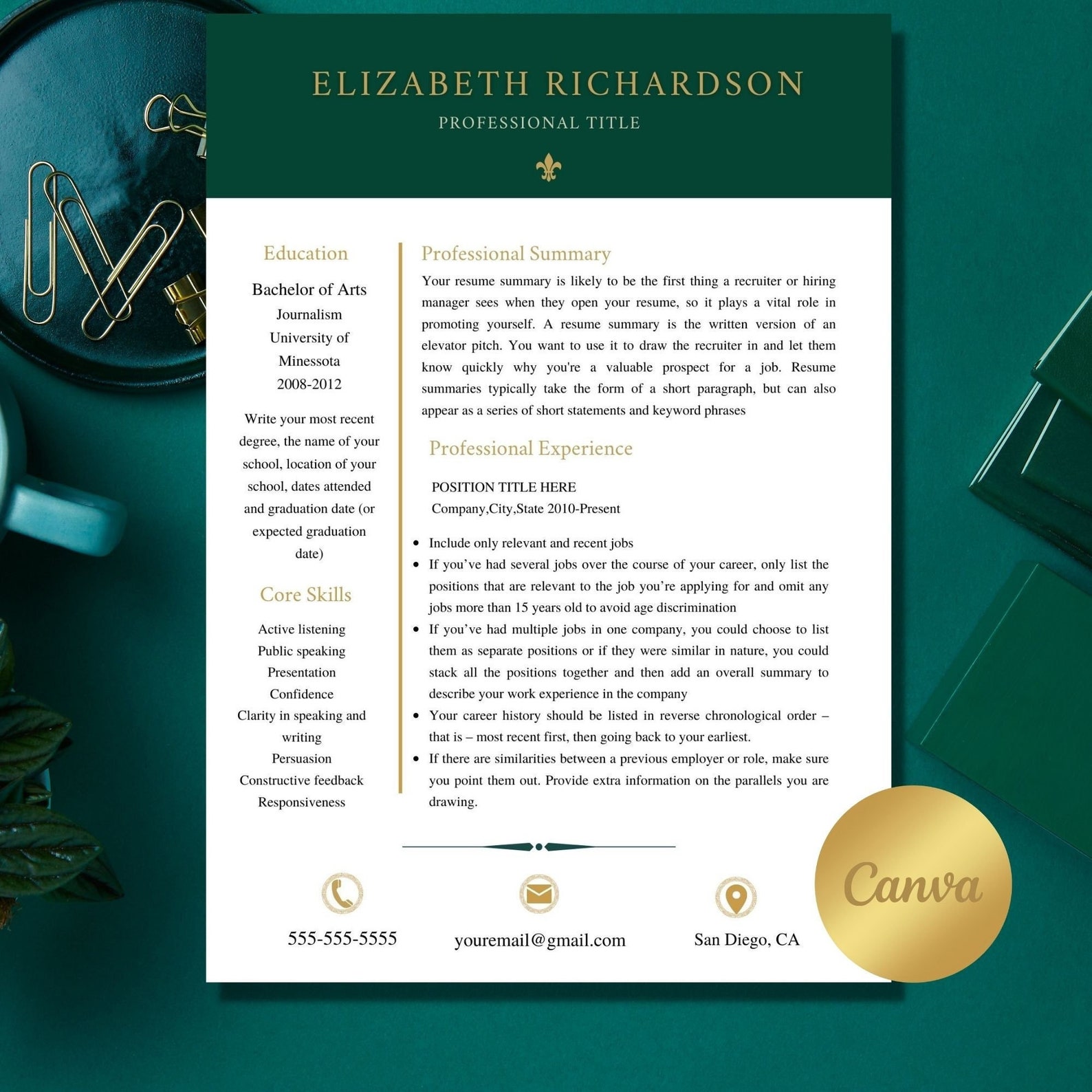 Resume Template Canva Edit Instant - Il 1588xN.4206420496 8y7q 