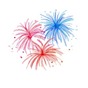 Fireworks Watercolor - Digital File