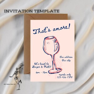 That&#39;s amore party invite, engagement party invite, Italian, party invite, cocktail invite
